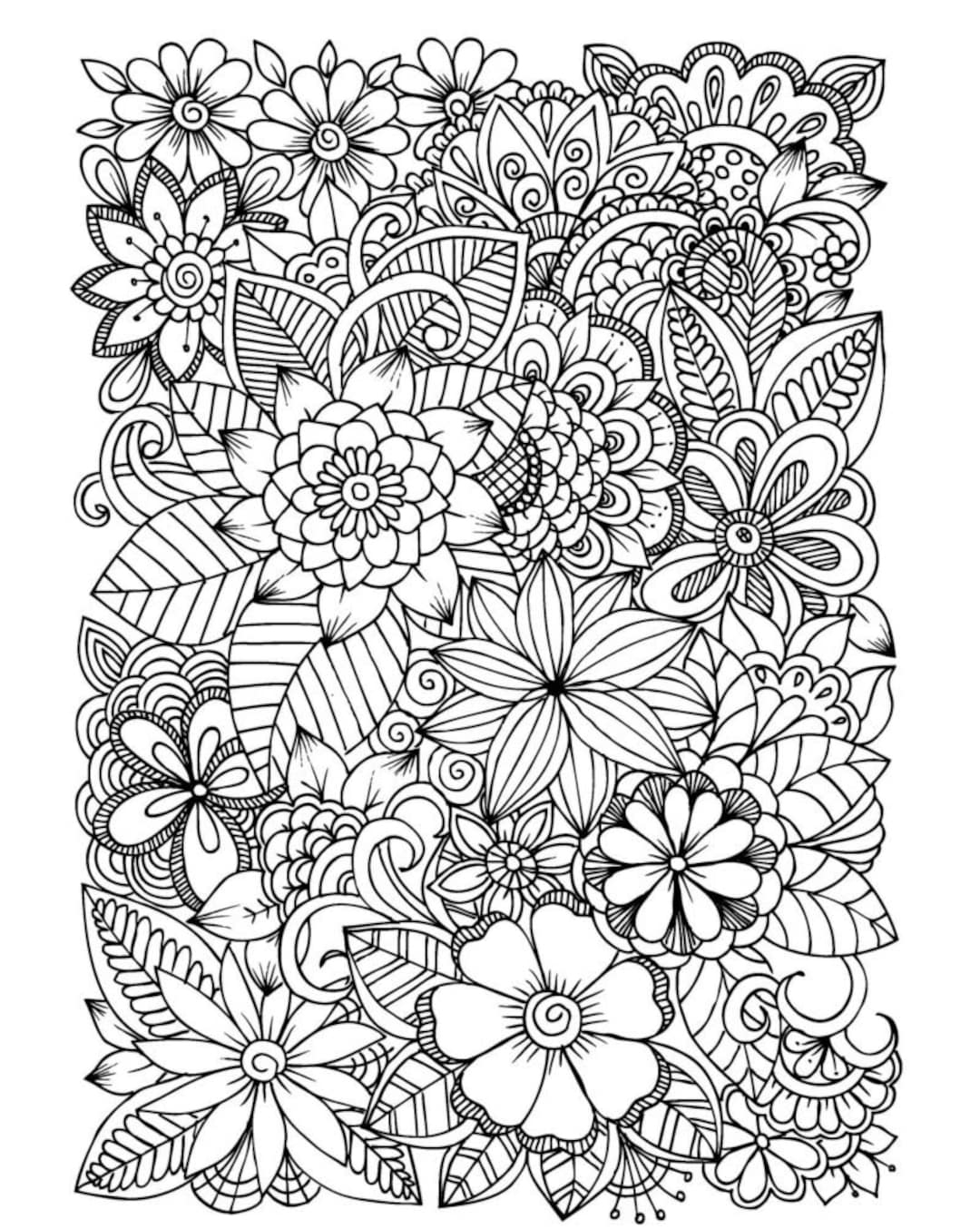 Flower Coloring Pages: 30+ Flowers Adult Coloring Pages | 30+ throughout Free Printable Flower Coloring Pages For Adults