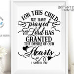 For This Child We Have Prayed   Bible Printable Regarding For This Child We Have Prayed Free Printable For This Child We Have Prayed   Bible Printable Regarding For This Child We Have Prayed Free Printable