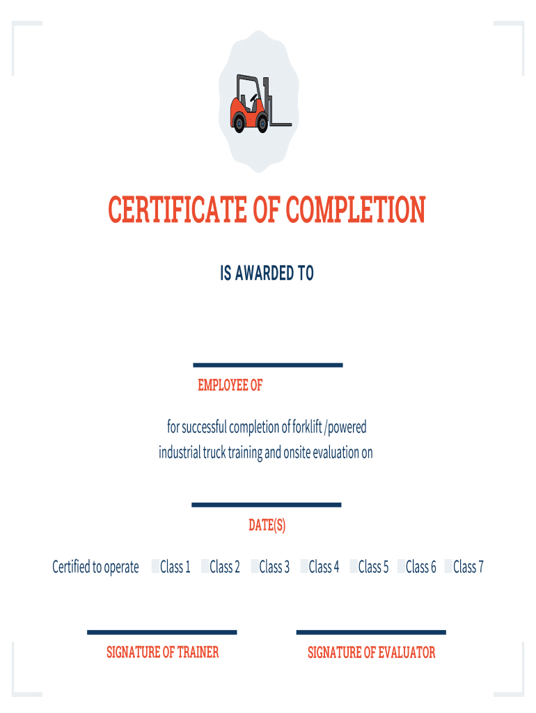 Forklift Certification Paper - Fill Online, Printable, Fillable regarding Free Printable Forklift Certification Cards