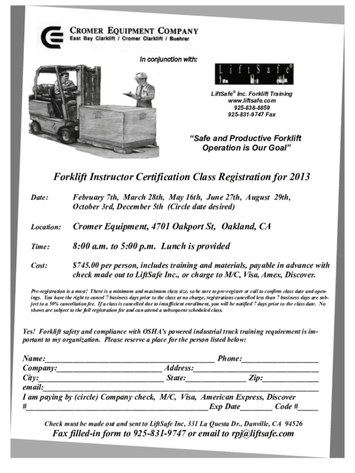 Free Printable Forklift Certification Cards