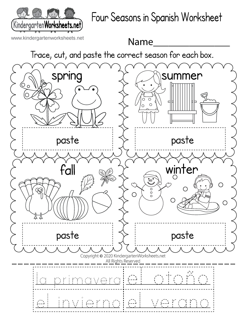 Four Seasons In Spanish Worksheet - Free Printable, Digital, &amp;amp; Pdf pertaining to Free Printable Spanish Worksheets
