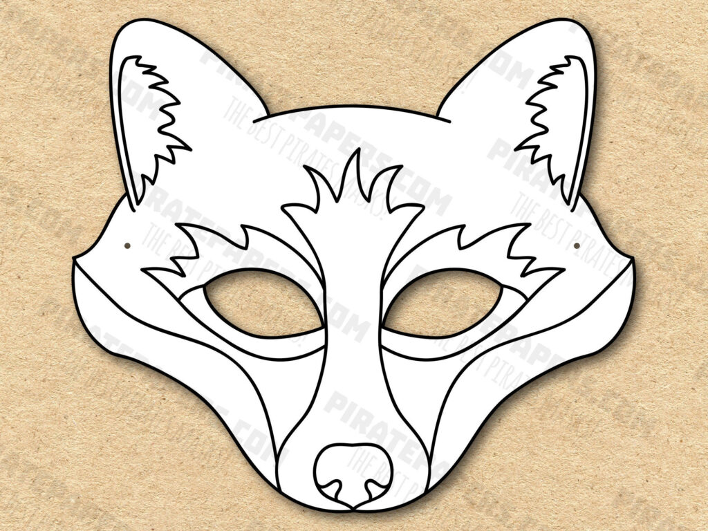 Fox Mask Printable Coloring, Paper Diy For Kids And Adults. Pdf Throughout Free Printable Fox Mask Template Fox Mask Printable Coloring, Paper Diy For Kids And Adults. Pdf Throughout Free Printable Fox Mask Template