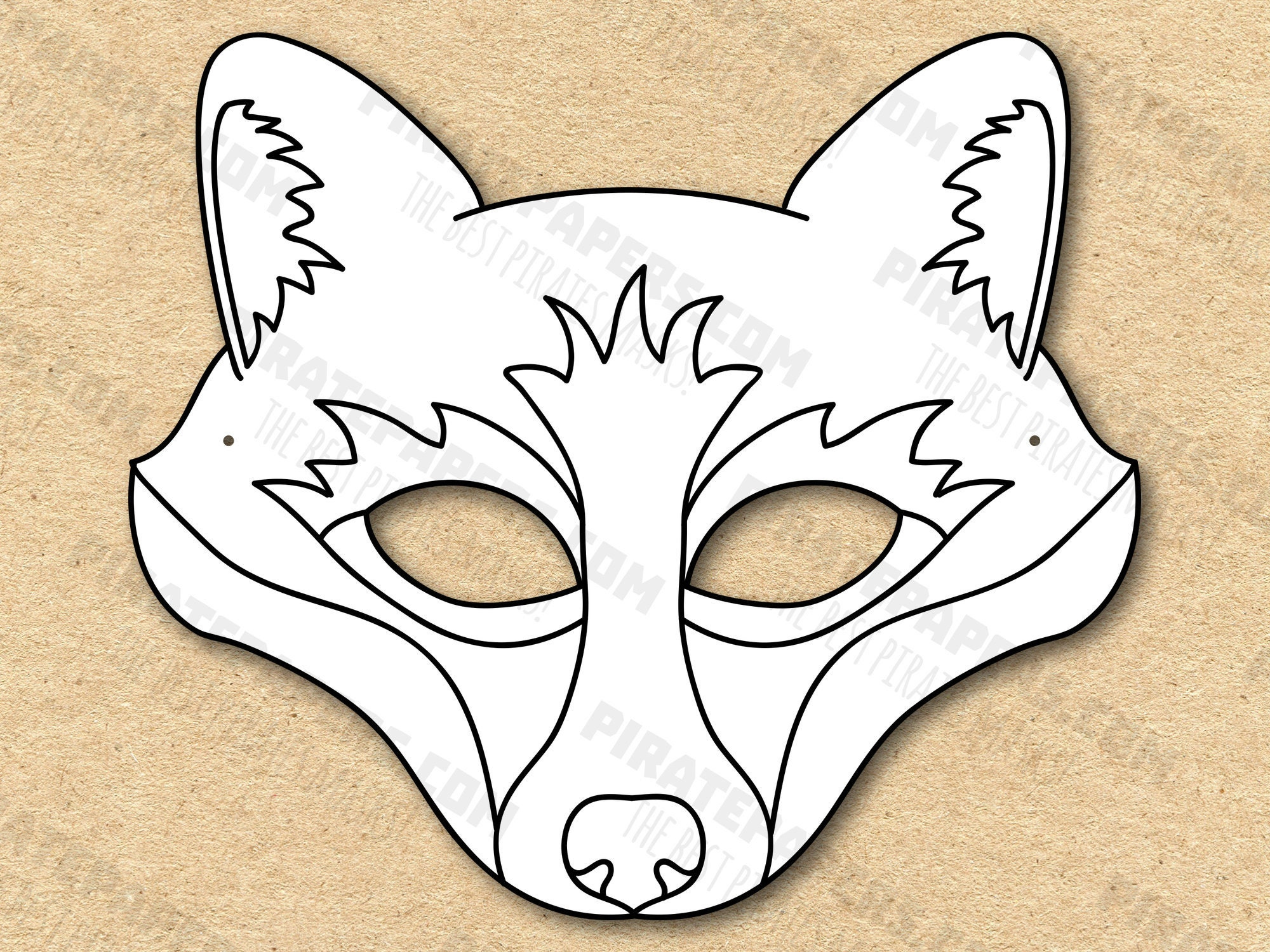 Fox Mask Printable Coloring, Paper Diy For Kids And Adults. Pdf throughout Free Printable Fox Mask Template