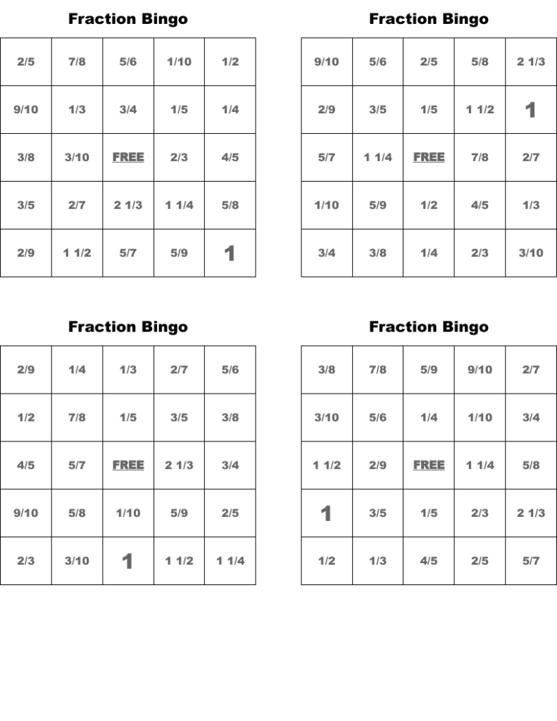 Fraction Bingo Wordmint Pertaining To Fraction Bingo Cards Printable Free Fraction Bingo Wordmint Pertaining To Fraction Bingo Cards Printable Free
