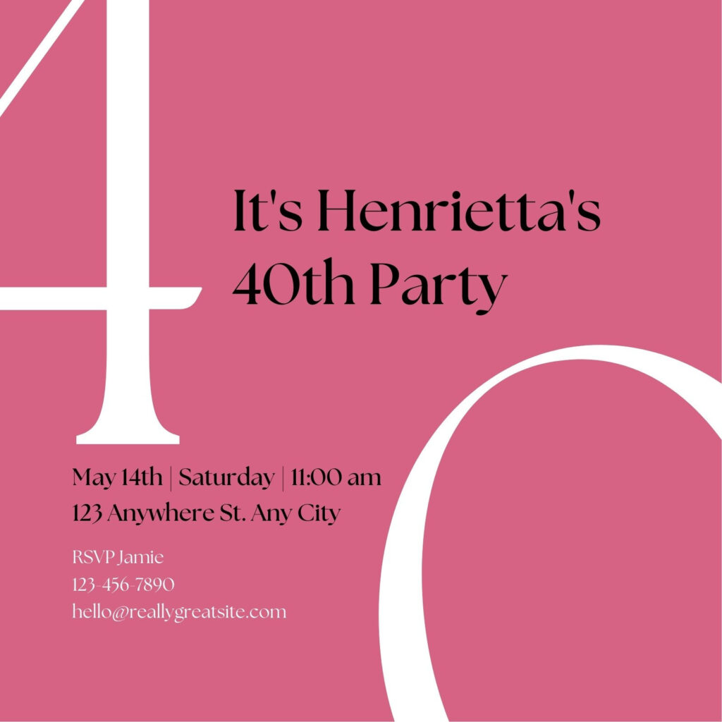 Free 40Th Birthday Invitation Templates | Canva Inside Free Printable Surprise 40Th Birthday Party Invitations Free 40Th Birthday Invitation Templates | Canva Inside Free Printable Surprise 40Th Birthday Party Invitations