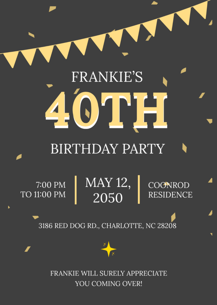 Free 40Th Birthday Invitation Templates, Editable And Printable Inside Free Printable Surprise 40Th Birthday Party Invitations Free 40Th Birthday Invitation Templates, Editable And Printable Inside Free Printable Surprise 40Th Birthday Party Invitations