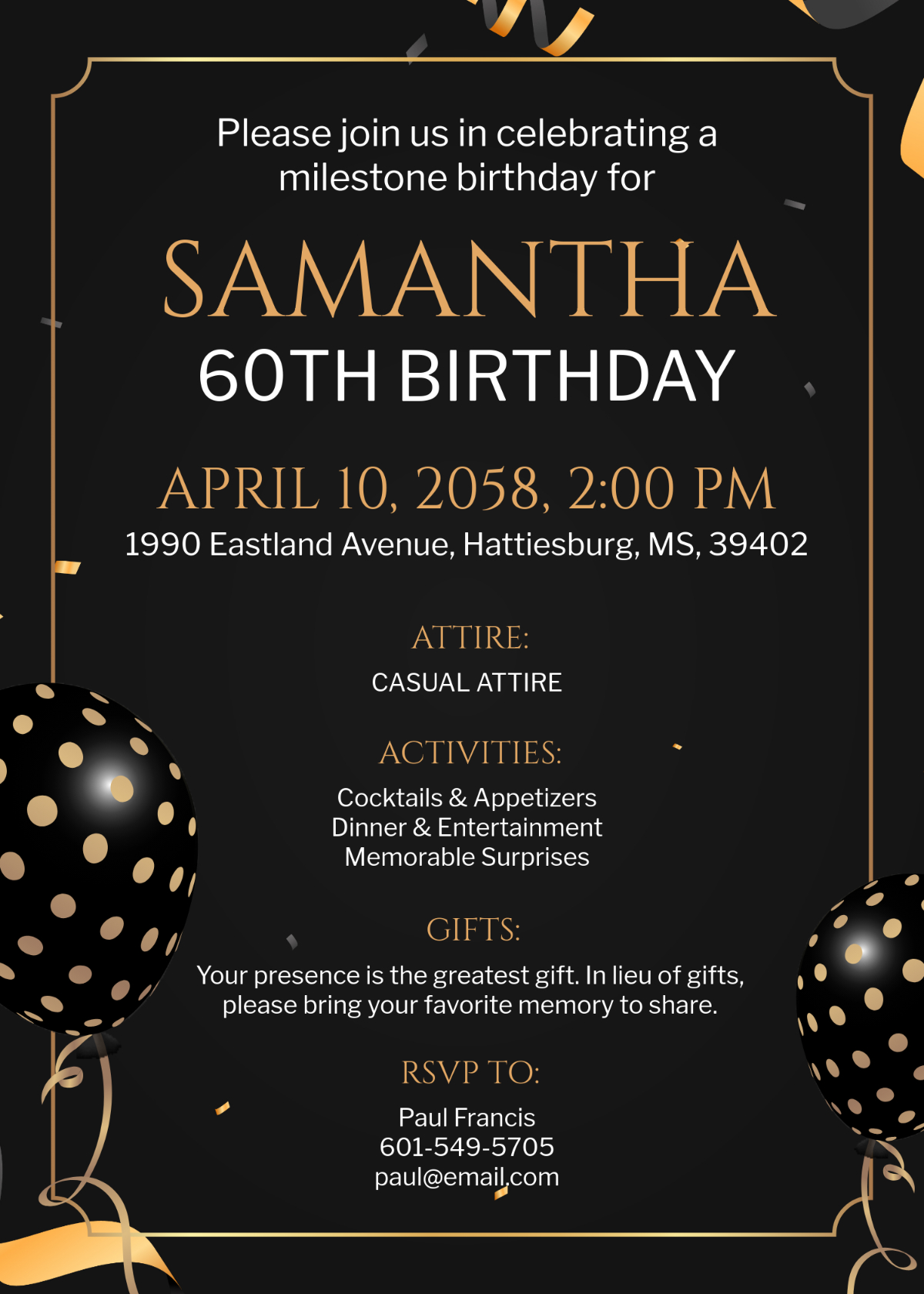 Free 60Th Surprise Birthday Invitation Template To Edit Online for Free Printable Surprise 60Th Birthday Invitations