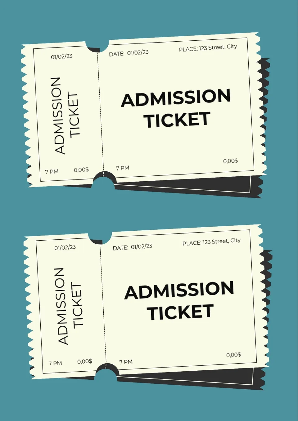 Free Admission Ticket Template For Google Docs intended for Free Printable Admission Ticket Template