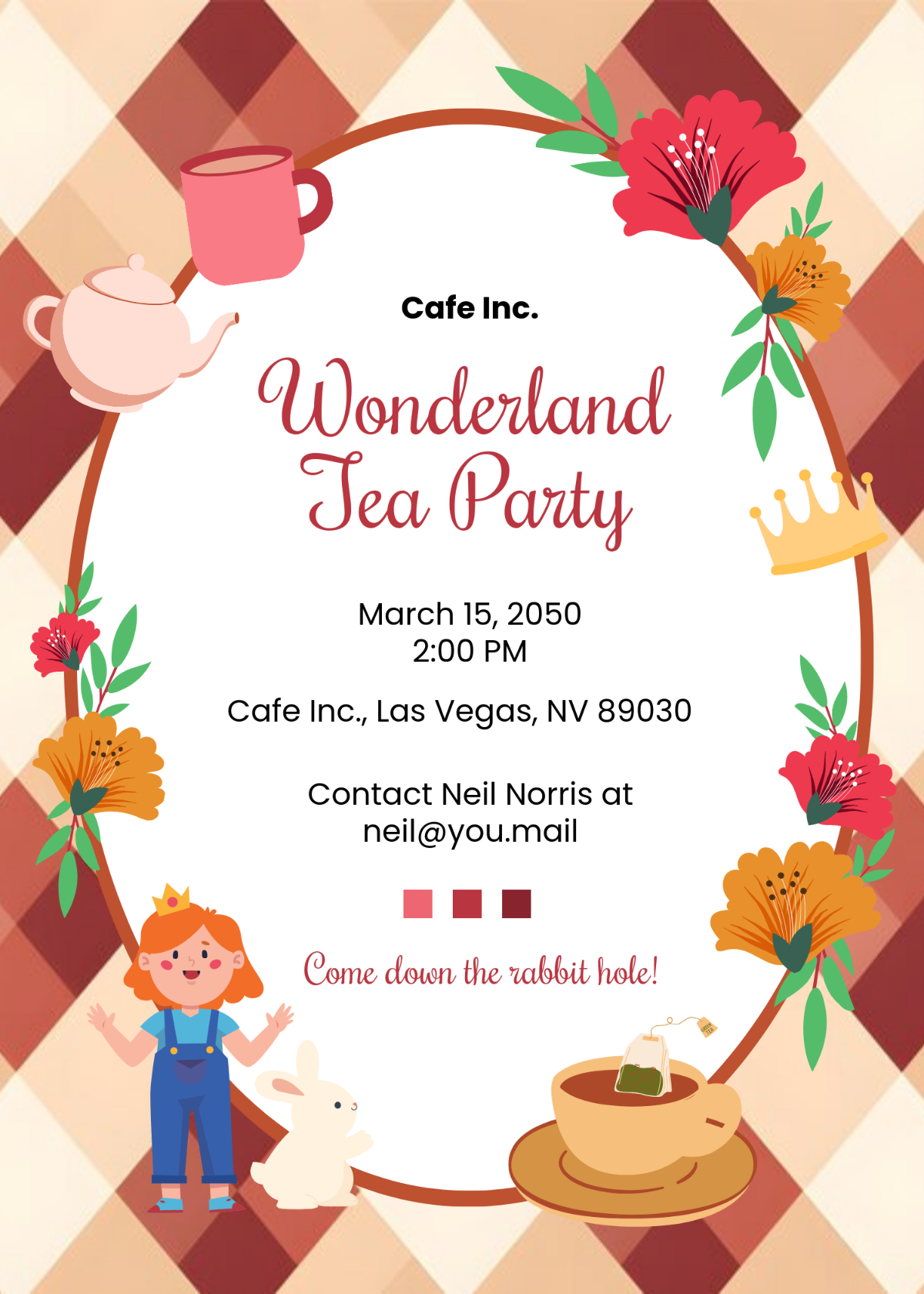 Free Alice In Wonderland Tea Party Invitation Template To Edit Online pertaining to Mad Hatter Tea Party Invitations Free Printable