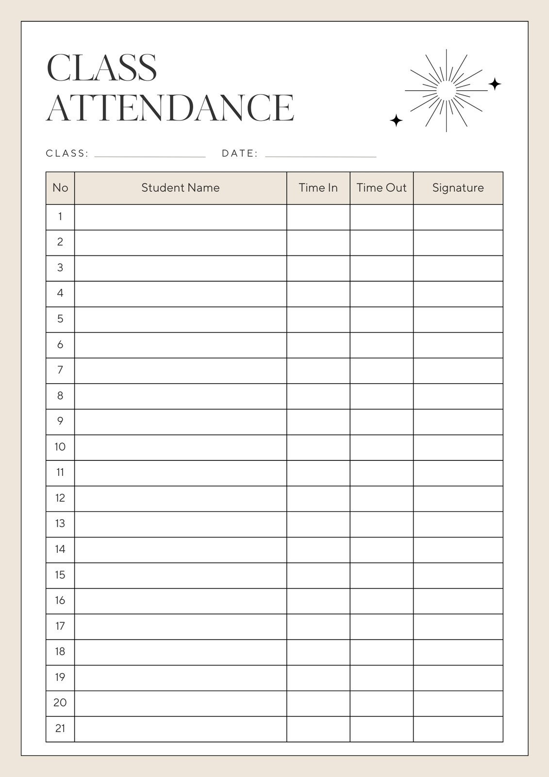 Free And Customizable Attendance Templates pertaining to Free Printable Attendance Forms For Teachers