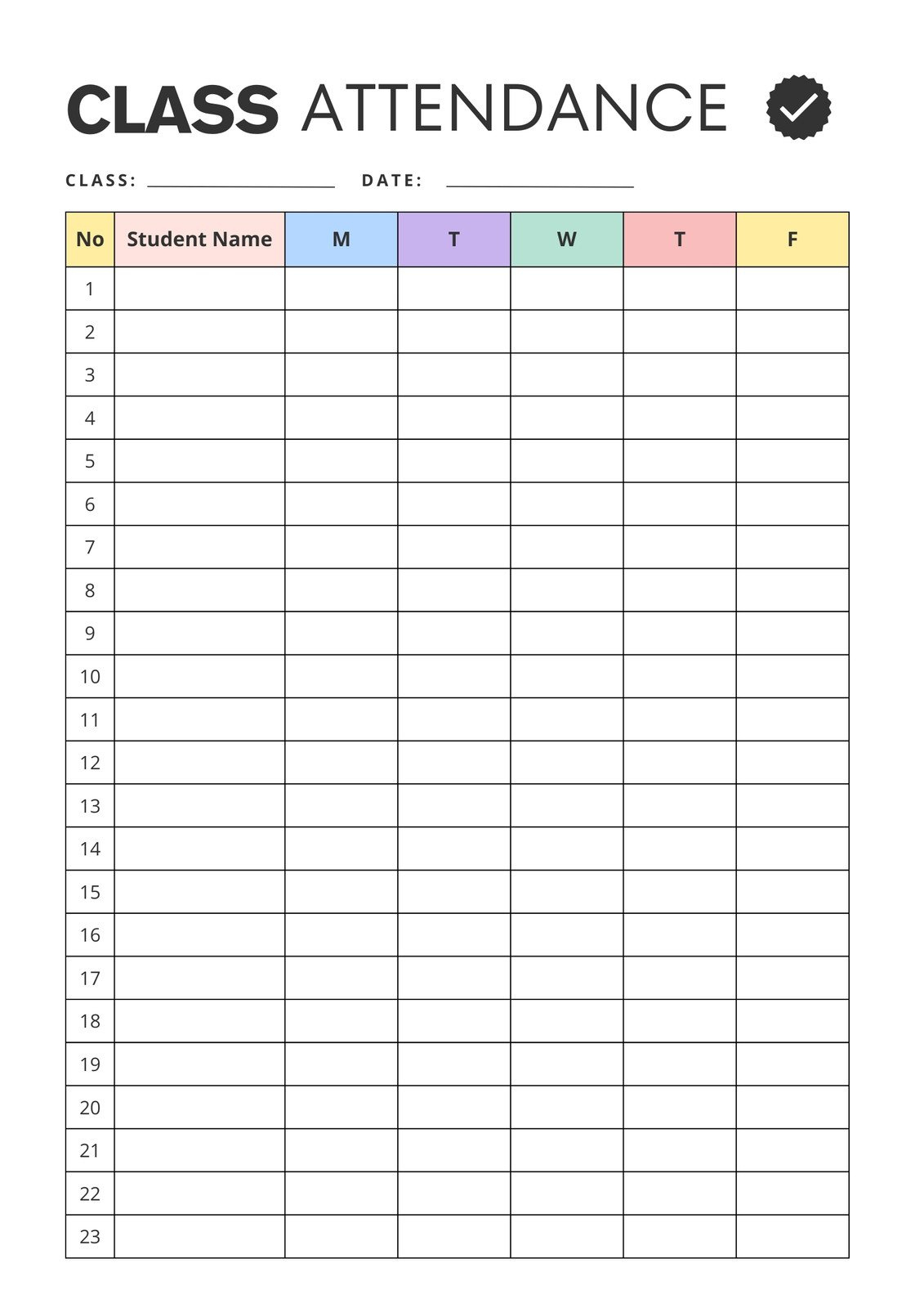 Free And Customizable Attendance Templates regarding Free Printable Attendance Forms For Teachers