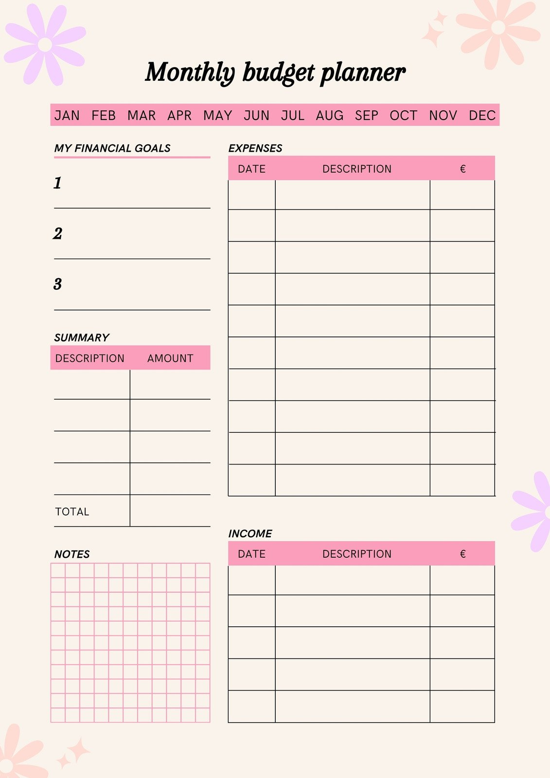 Free And Customizable Budget Templates with Free Printable Budget Templates