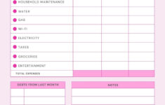 Free And Customizable Budget Templates with Free Printable Monthly Household Budget Sheet