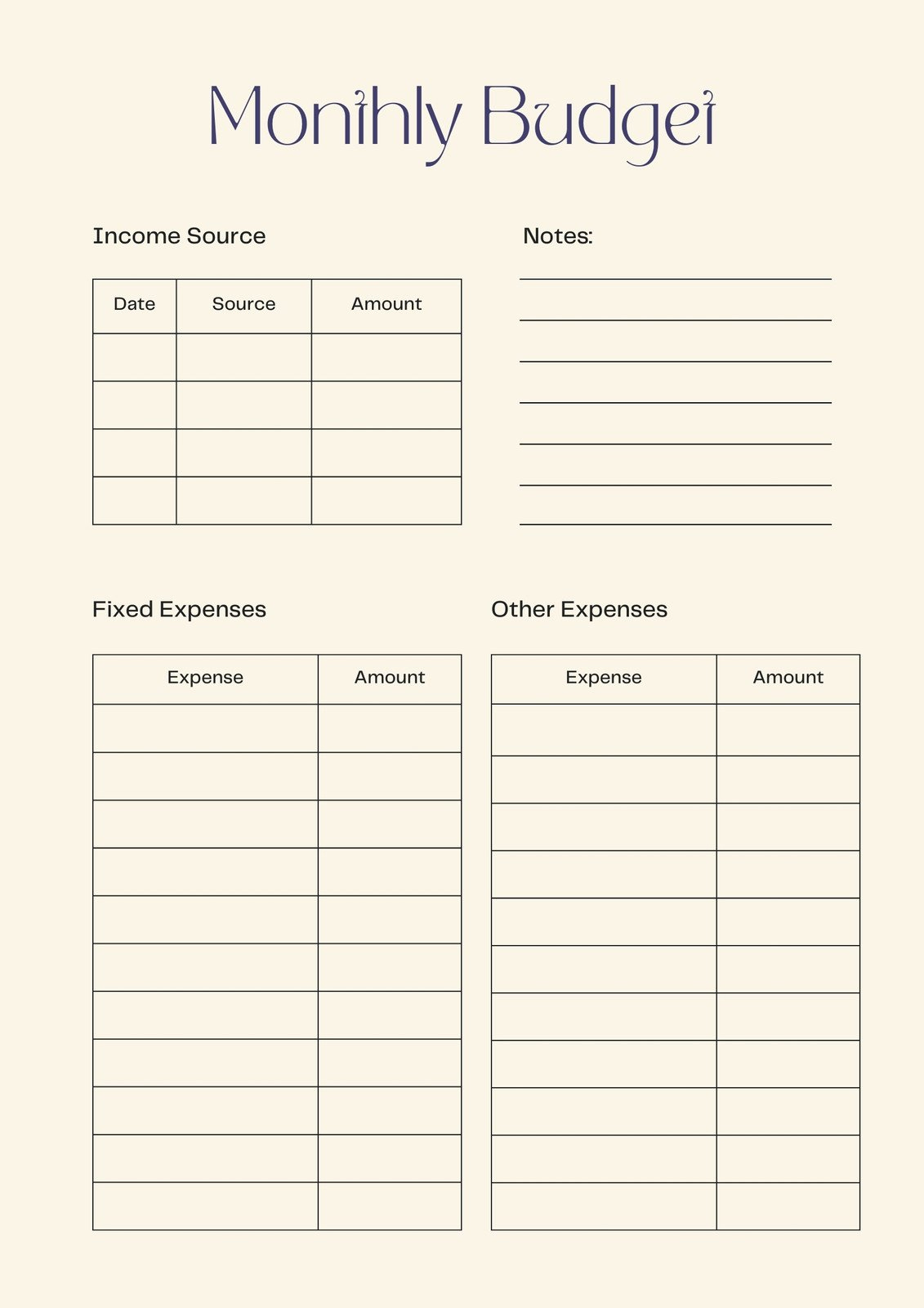 Free And Customizable Budget Templates within Free Printable Monthly Household Budget Sheet