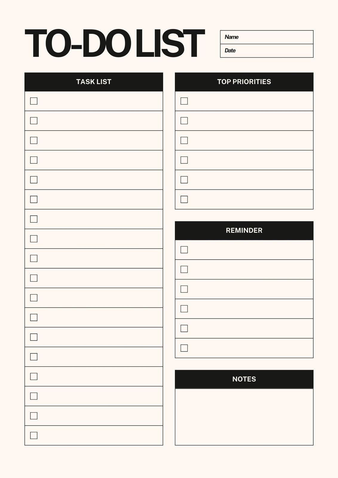 Free And Customizable To Do List Templates inside Free Printable List