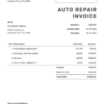 Free Auto Repair Invoice Template | Docelf Inside Free Printable Auto Repair Invoice Template