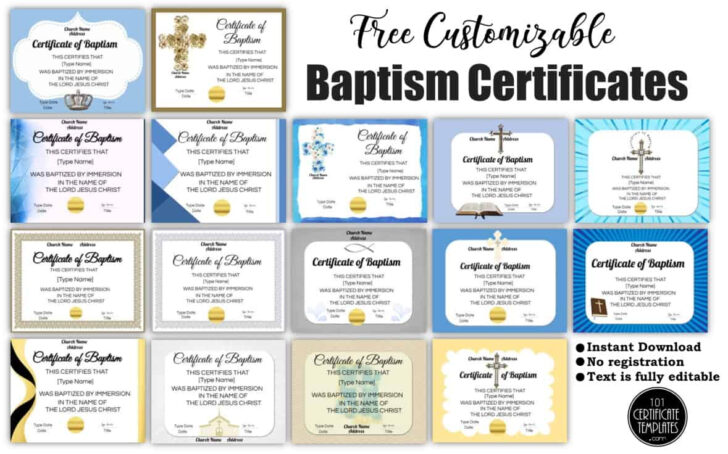 Free Online Printable Baptism Certificates