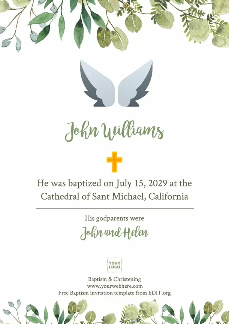 Free Baptism Invitation Templates in Free Printable Baptism Invitations