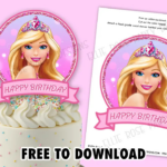 Free Barbie Cake Topper Printables! | Ellierosepartydesigns With Free Printable Barbie Cupcake Toppers
