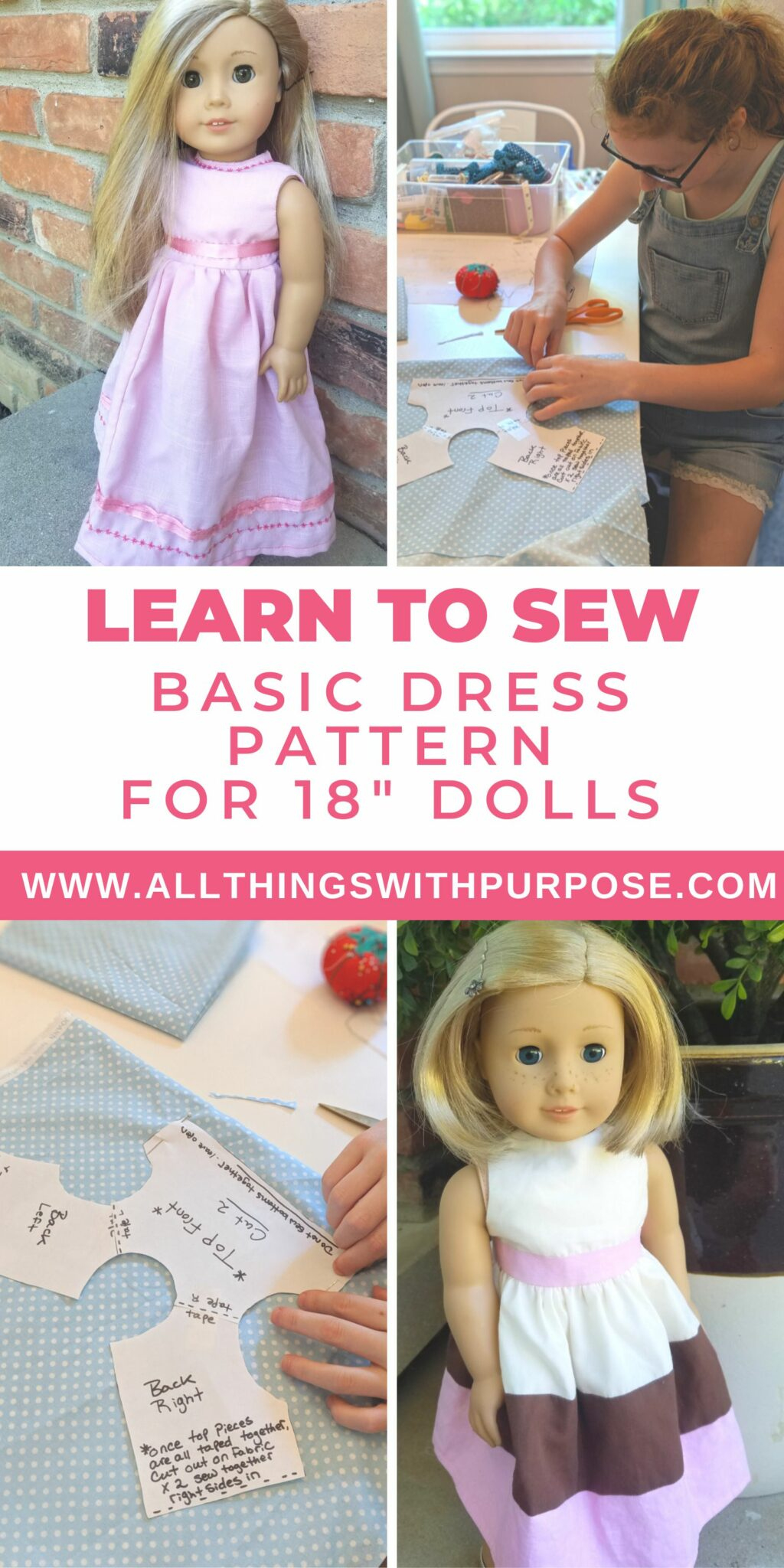 Free Basic Dress Pattern For American Girl And 18&amp;quot; Dolls inside American Girl Clothes Patterns Free Printable