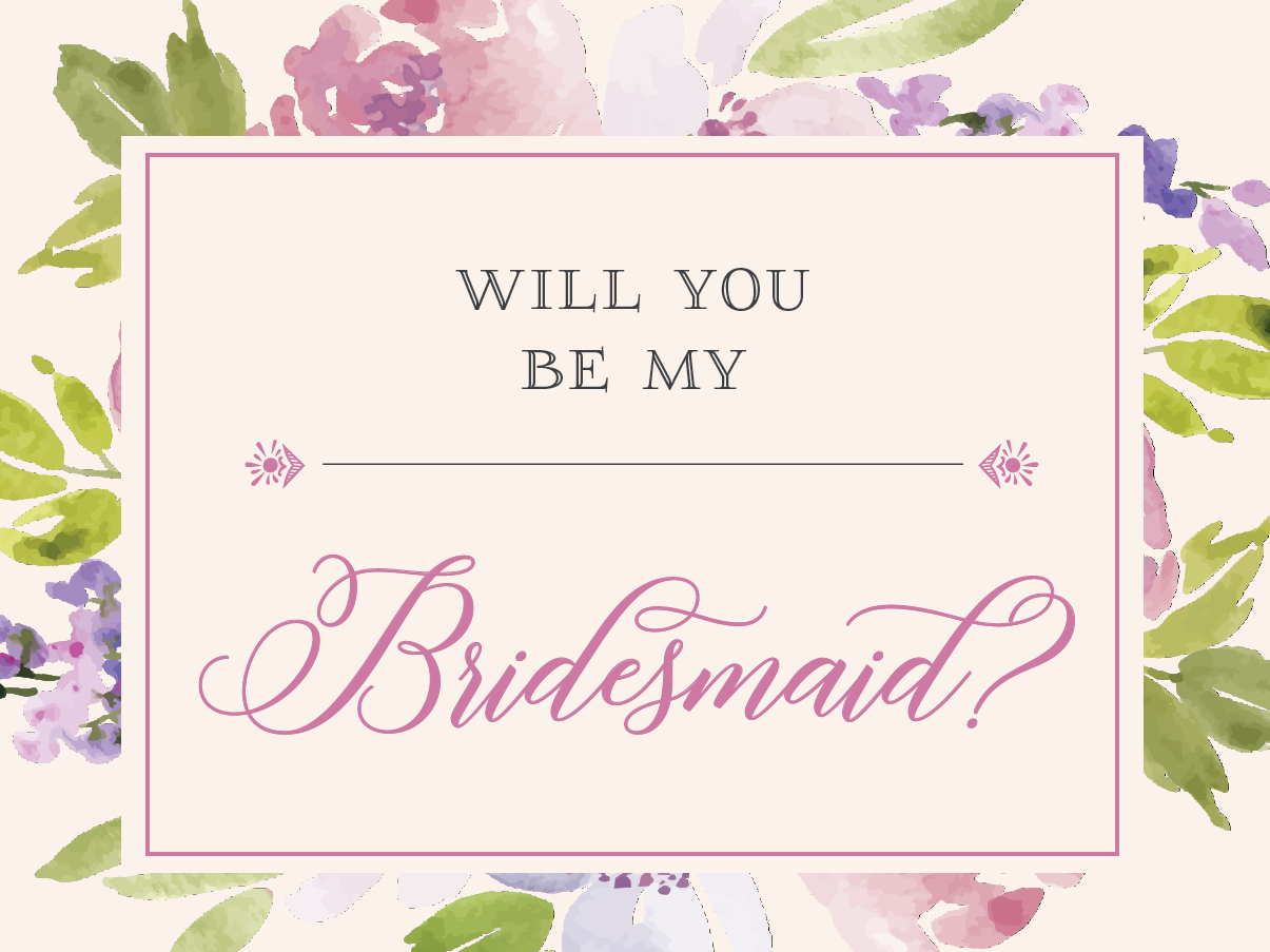 Free Be My Bridesmaid Cards: Printable Will You Be My Bridesmaid Card regarding Will You Be My Bridesmaid Free Printable