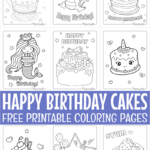 Free Birthday Cake Coloring Pages For Kids & Adults With Free Printable Pictures Of Birthday Cakes
