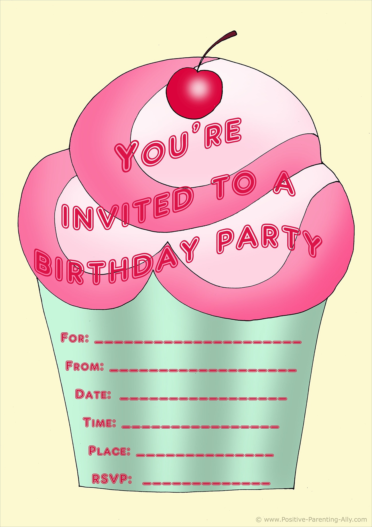 Free Birthday Party Invites For Kids In High Print Quality throughout Free Printable Girl Birthday Invitations