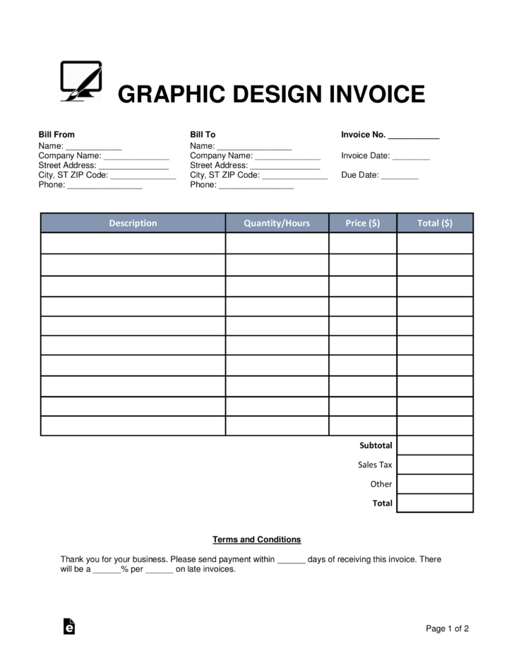 Free Printable Work Invoices