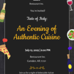 Free Blank Italian Food Invitation Template To Edit Online Inside Free Printable Italian Dinner Invitations