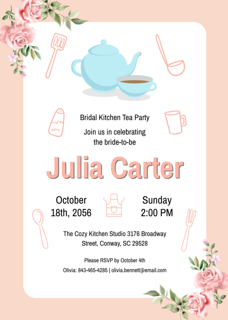 Free Bridal Kitchen Tea Invitation Template To Edit Online Within Free Printable Kitchen Tea Invitation Templates Free Bridal Kitchen Tea Invitation Template To Edit Online Within Free Printable Kitchen Tea Invitation Templates