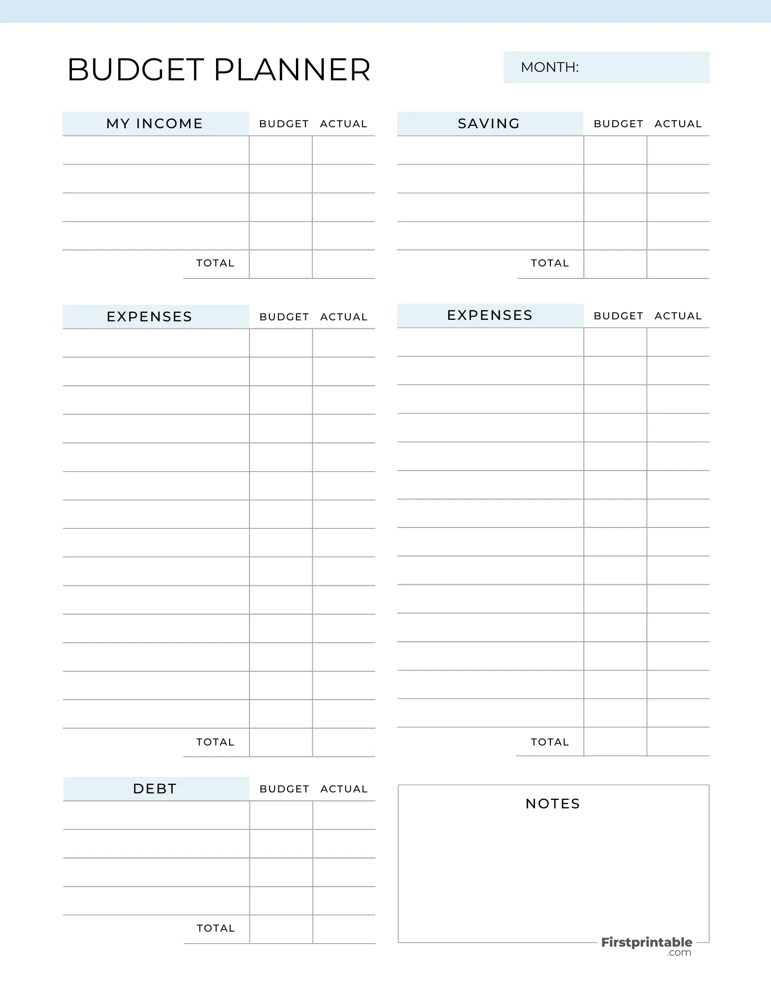Free Budget Planner Templates | Printable &amp;amp; Fillable in Free Printable Budget Templates