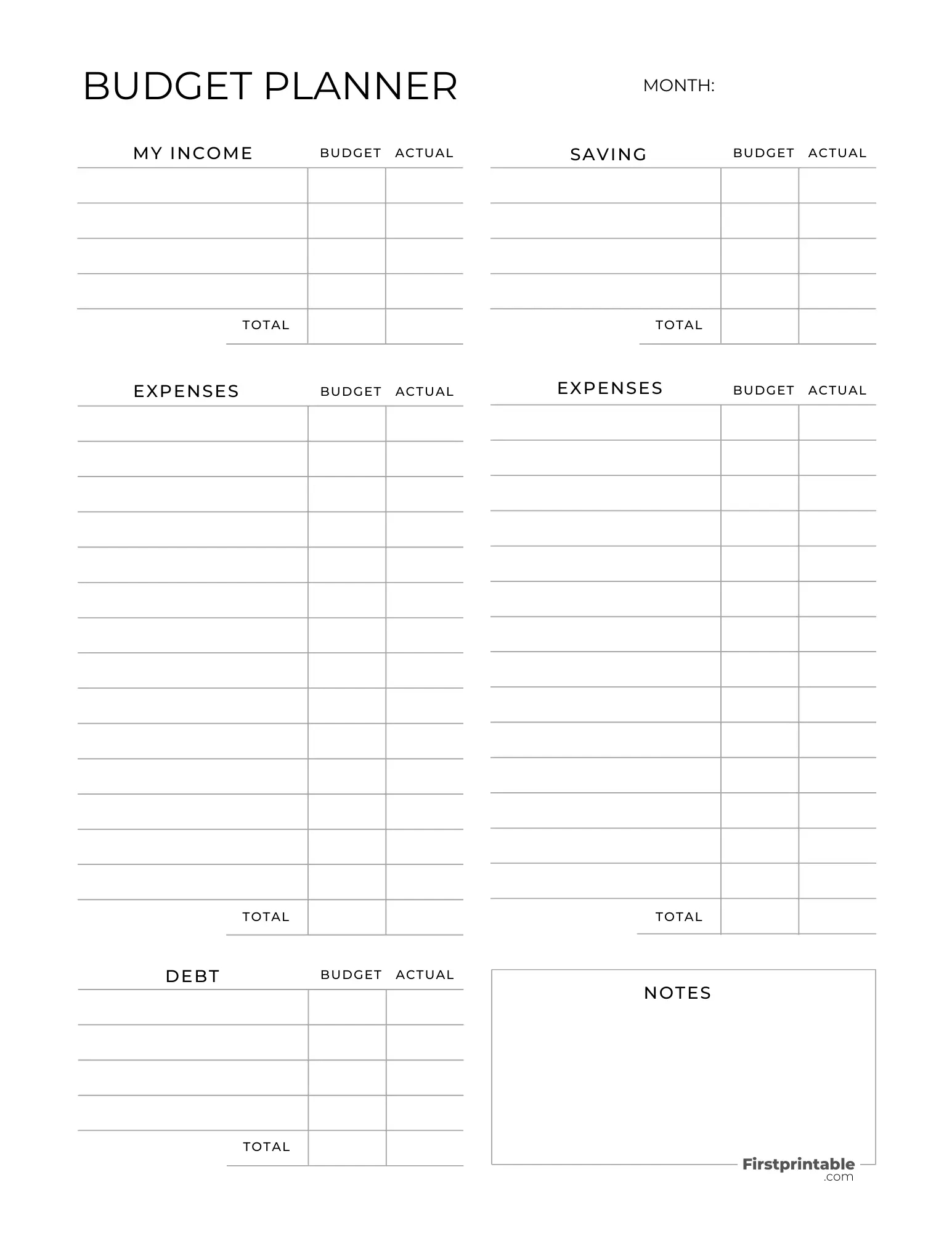 Free Budget Planner Templates | Printable & Fillable inside Free Printable Monthly Budget Worksheets