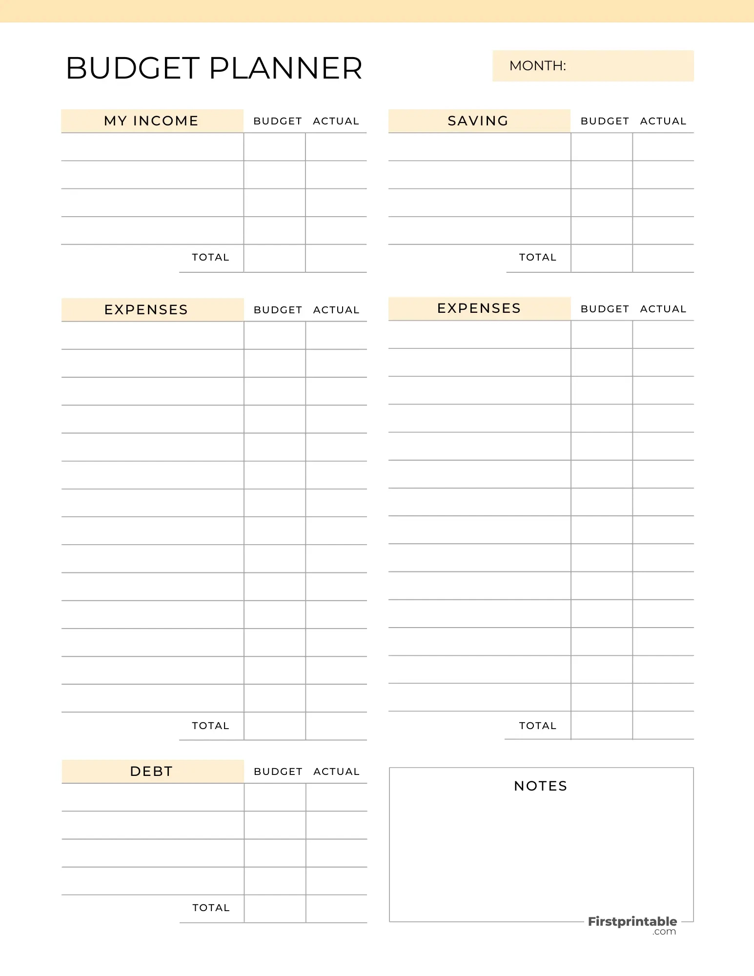 Free Budget Planner Templates | Printable &amp;amp; Fillable with Free Printable Monthly Budget