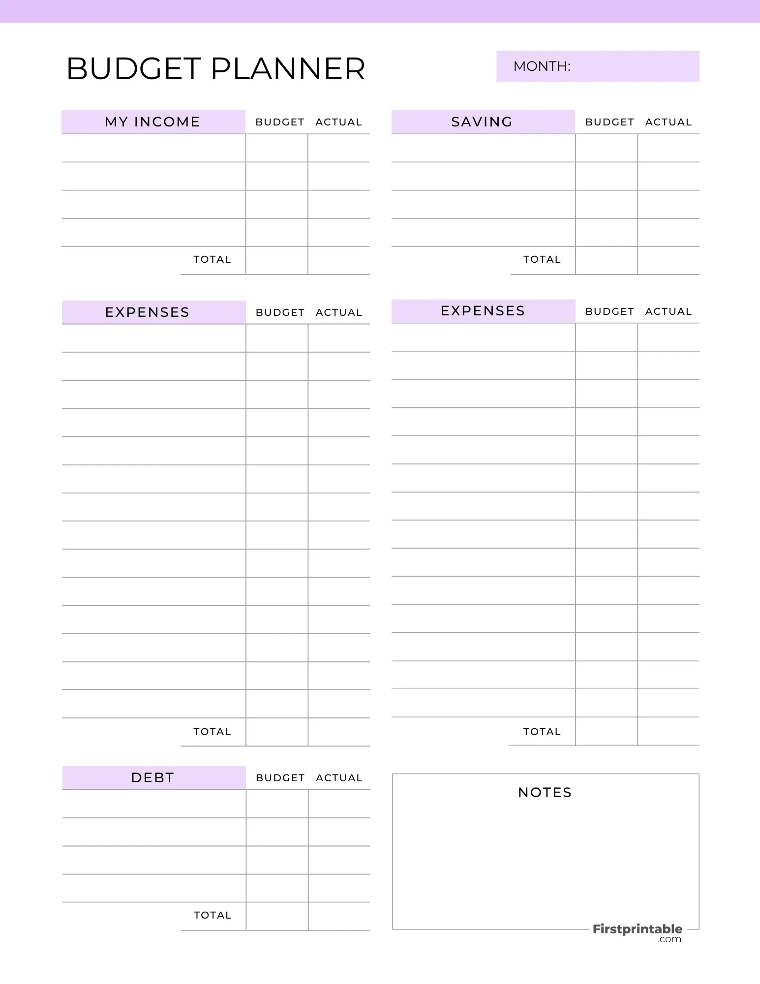 Free Budget Planner Templates | Printable & Fillable within Free Printable Budget Template Monthly