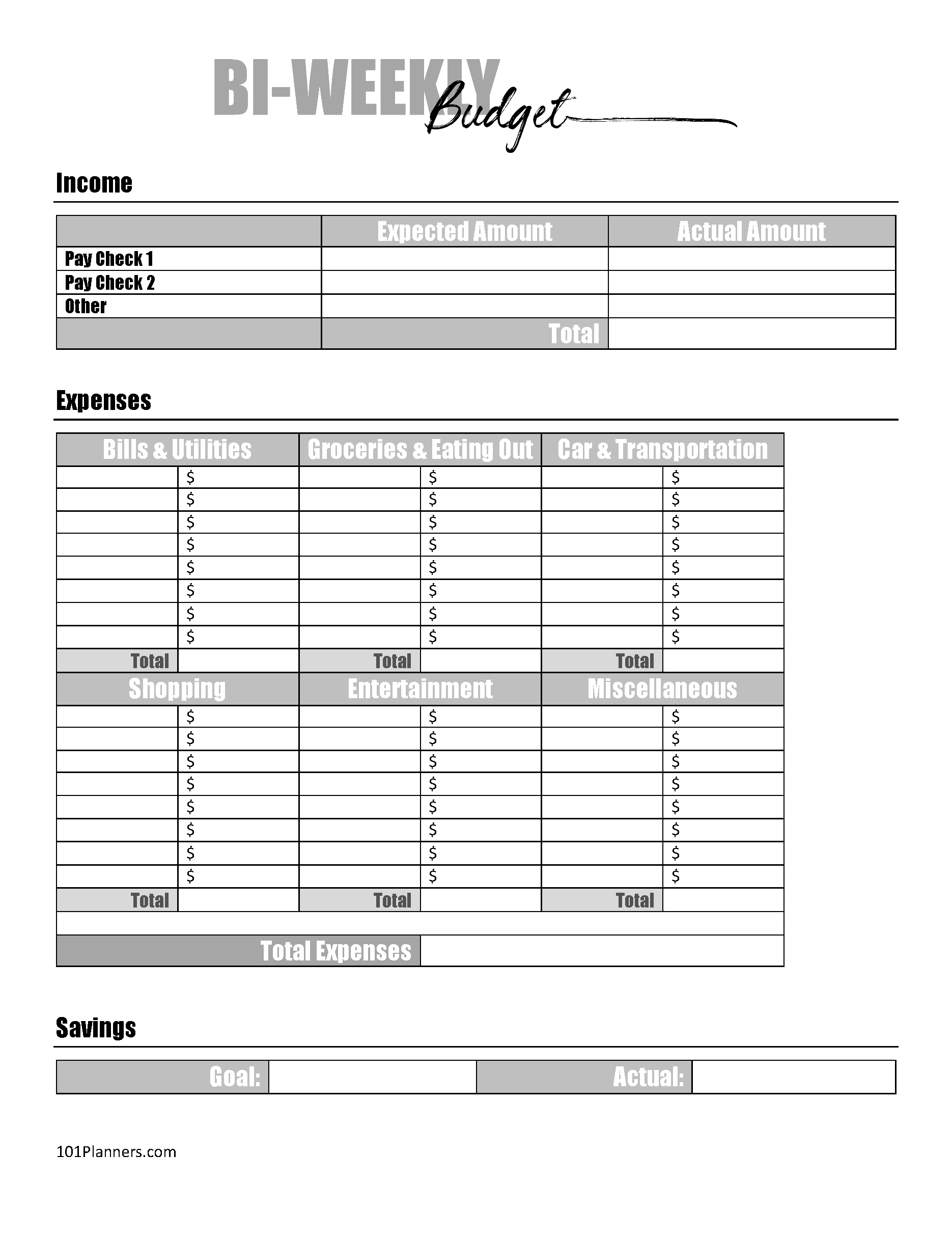 Free Budget Sheet Template | Printable And Editable for Free Printable Budget Forms