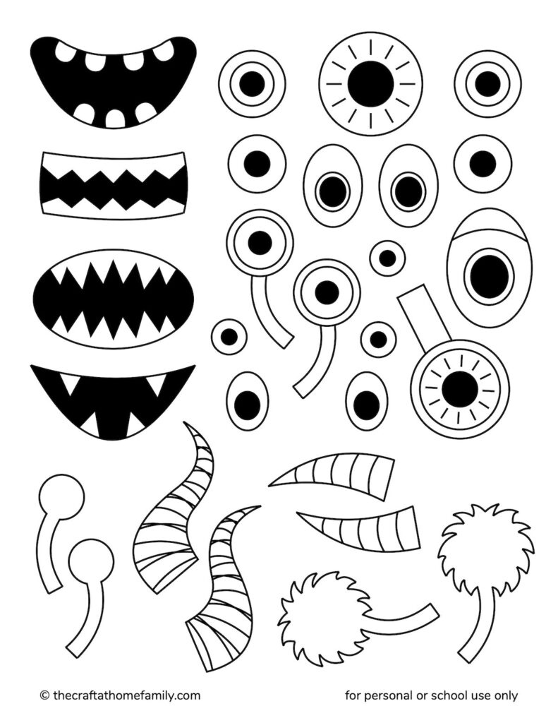 Free Build A Monster Printable - The Craft-At-Home Family with regard to Free Printable Monster Templates