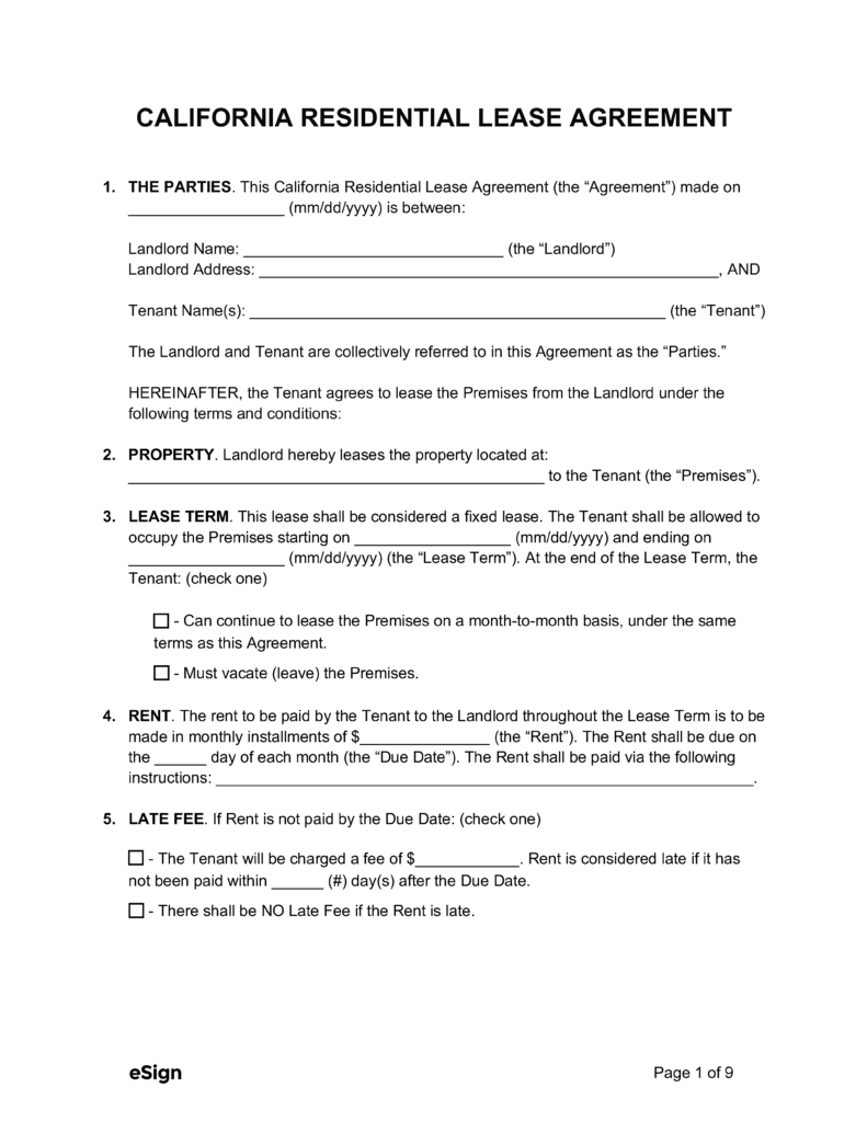 Free California Rental Lease Agreement Templates (6) | Pdf Within Free Printable California Residential Lease Agreement Free California Rental Lease Agreement Templates (6) | Pdf Within Free Printable California Residential Lease Agreement