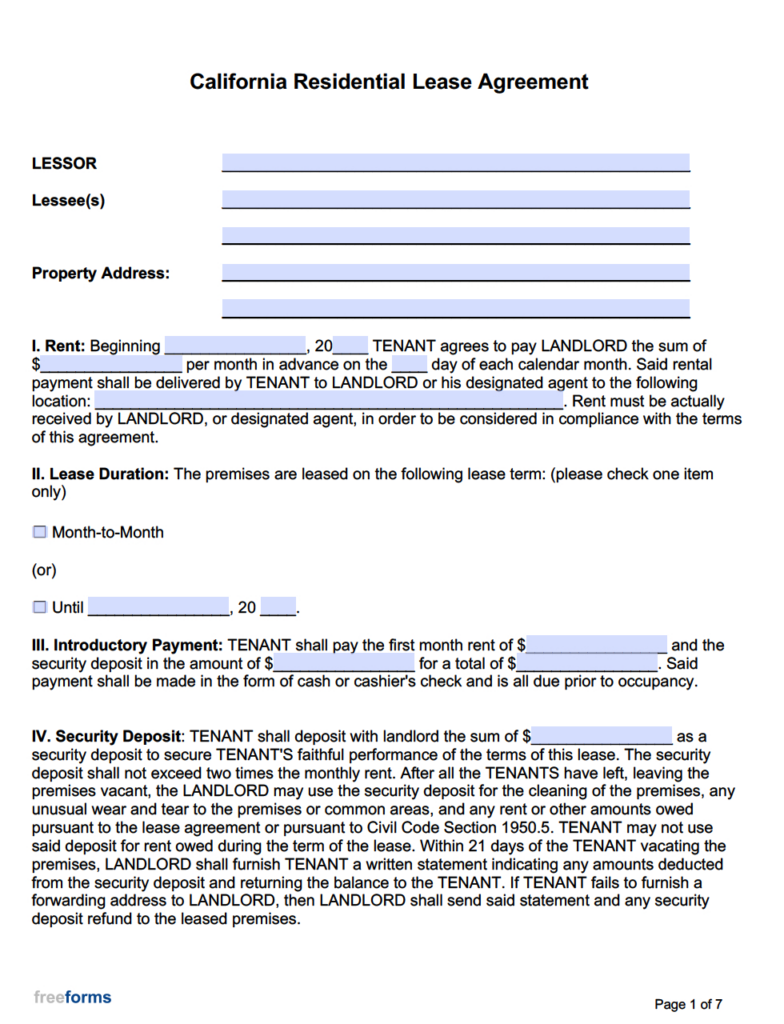 Free California Rental Lease Agreement Templates | Pdf | Word Throughout Free Printable California Residential Lease Agreement Free California Rental Lease Agreement Templates | Pdf | Word Throughout Free Printable California Residential Lease Agreement