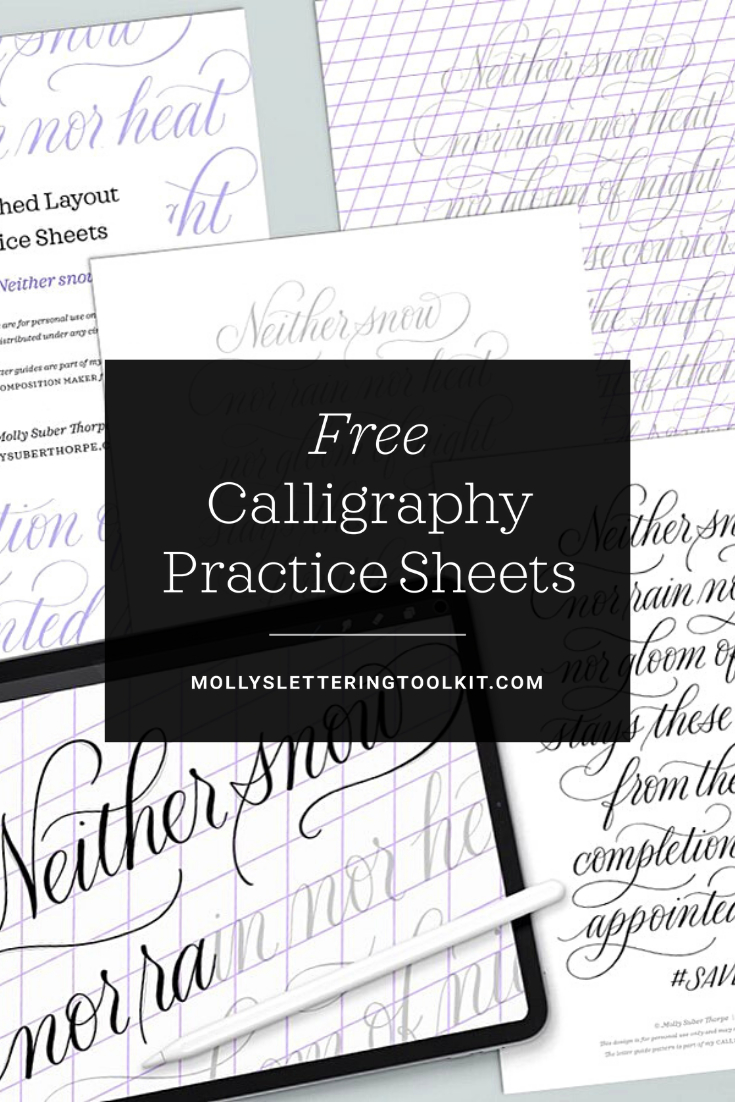 Free Calligraphy Practice Sheets: Everlasting Monoline Style inside Modern Calligraphy Practice Sheets Printable Free
