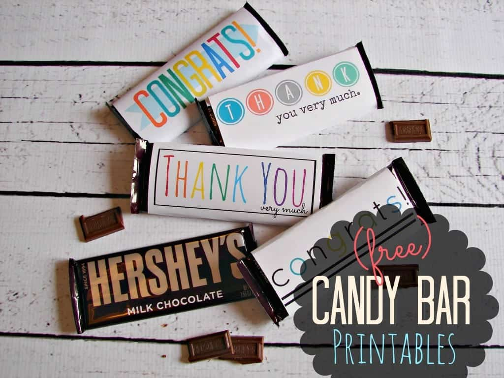 Free Candy Bar Wrapper Thank You (And Congrats) Printables! - A in Free Printable Candy Bar Wrappers