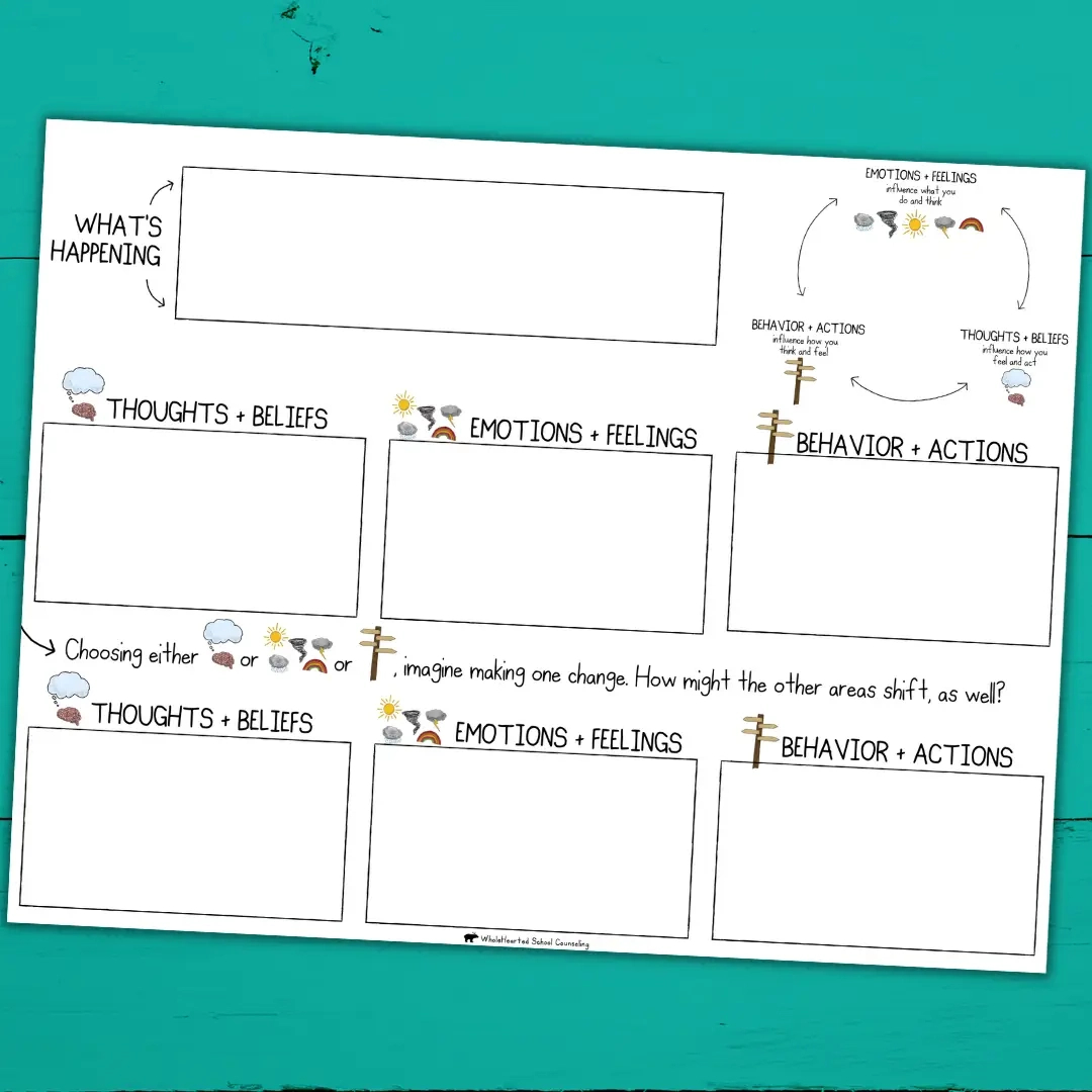 Free Cbt Worksheet: Explore Feelings, Thoughts, And Actions throughout Free Printable Counseling Worksheets