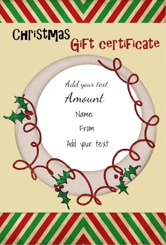 Free Christmas Gift Certificate Template | Customize & Download With Regard To Free Printable Xmas Gift Certificates Free Christmas Gift Certificate Template | Customize & Download With Regard To Free Printable Xmas Gift Certificates