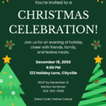 Free Christmas Invitation Templates, Editable And Printable Regarding Free Printable Christmas Invitations