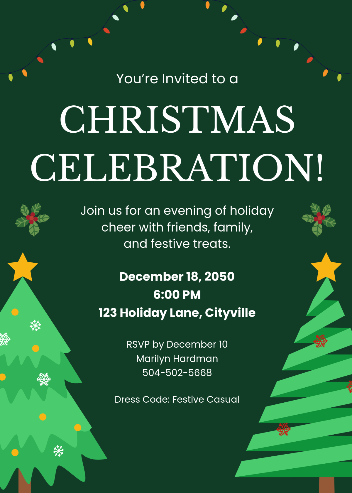 Free Christmas Invitation Templates, Editable And Printable regarding Free Printable Christmas Invitations