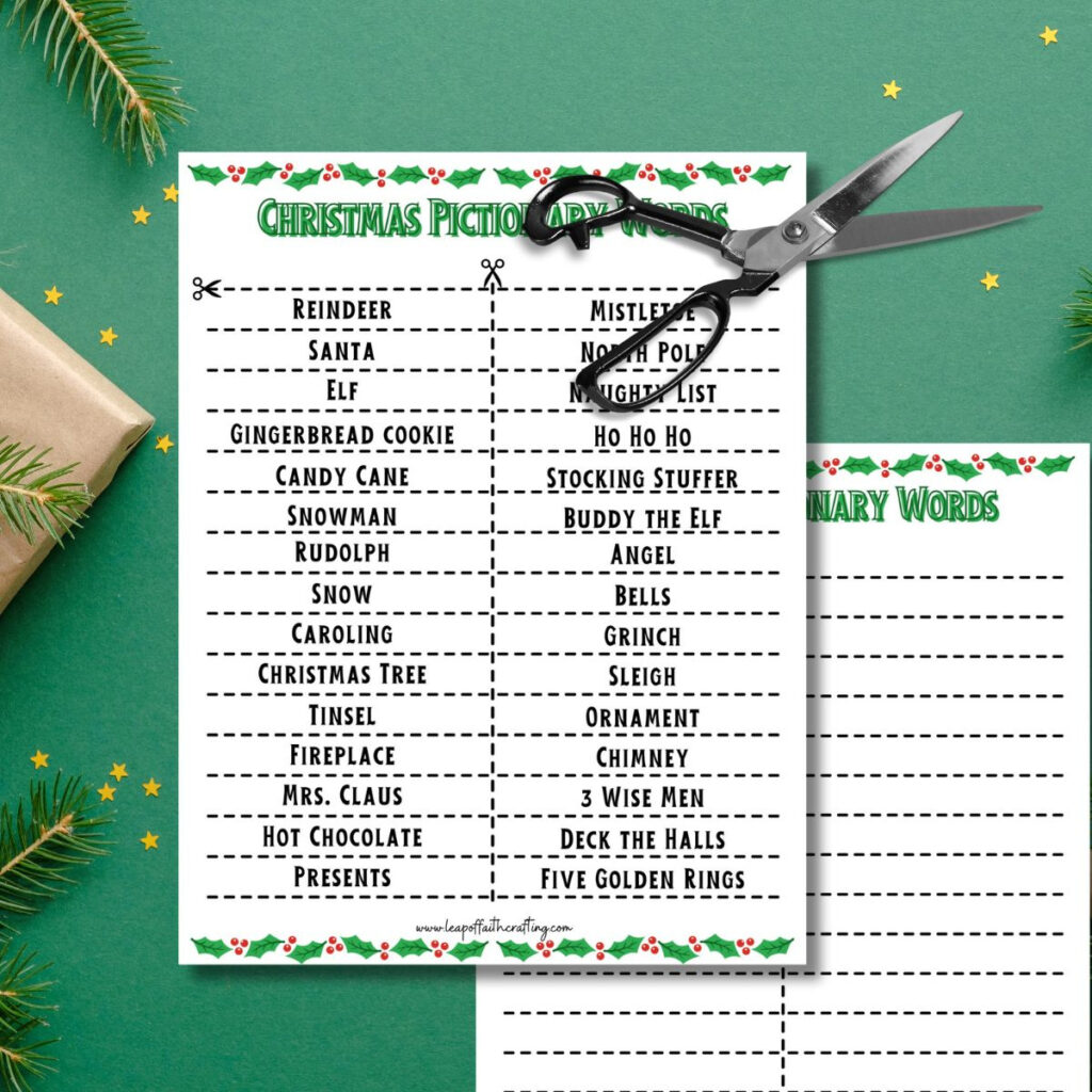 Free Christmas Pictionary Game Printable (30+ Family Cards) Leap In Free Printable Christmas Pictionary Cards Free Christmas Pictionary Game Printable (30+ Family Cards) Leap In Free Printable Christmas Pictionary Cards
