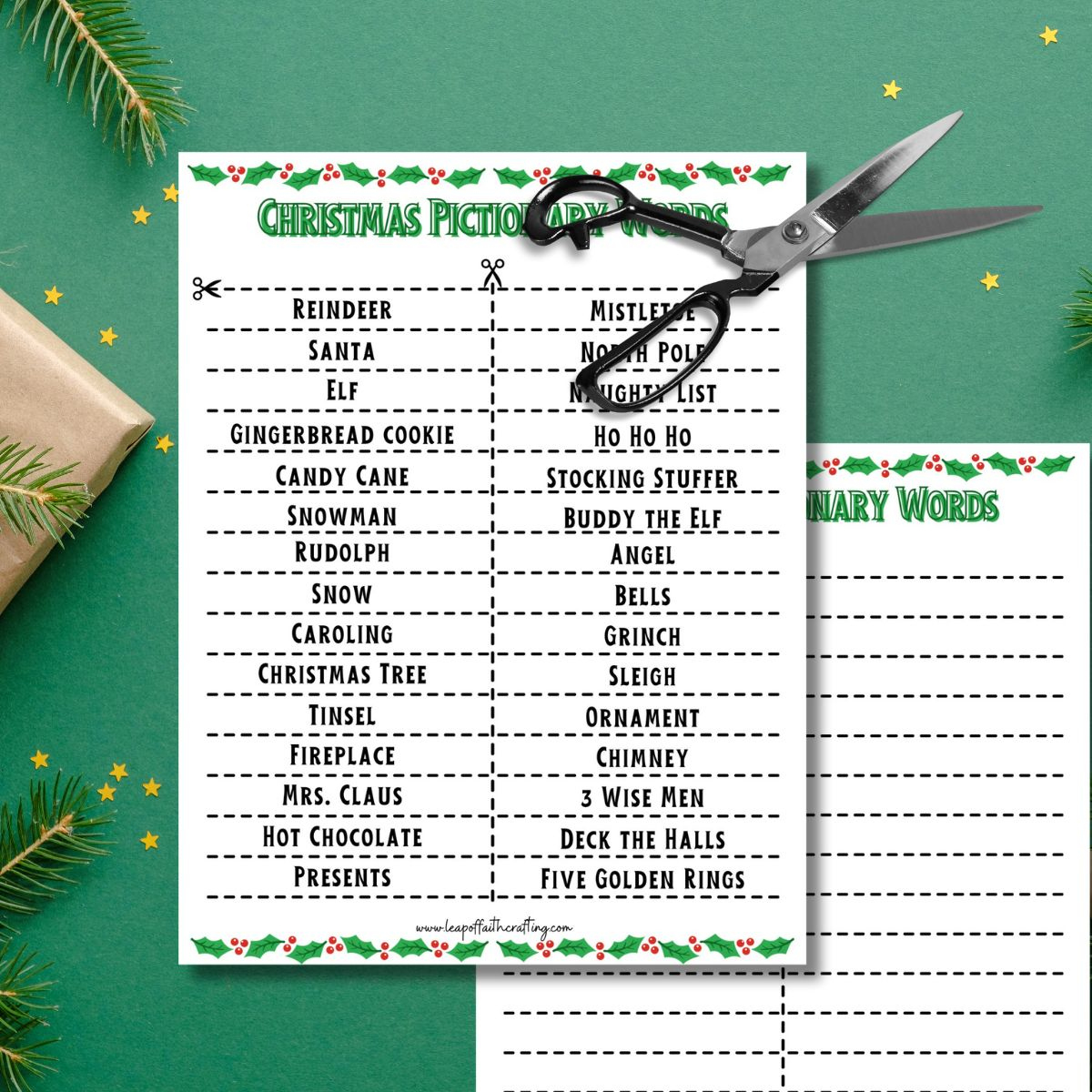 Free Christmas Pictionary Game Printable (30+ Family Cards) - Leap in Free Printable Christmas Pictionary Cards