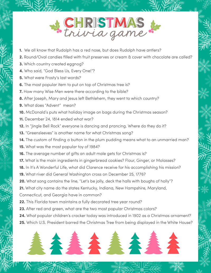 Free Christmas Trivia Printables {Games For The Family!} | Lil&amp;</p>
<h2>039; Luna for Free Printable Christmas Riddle Games