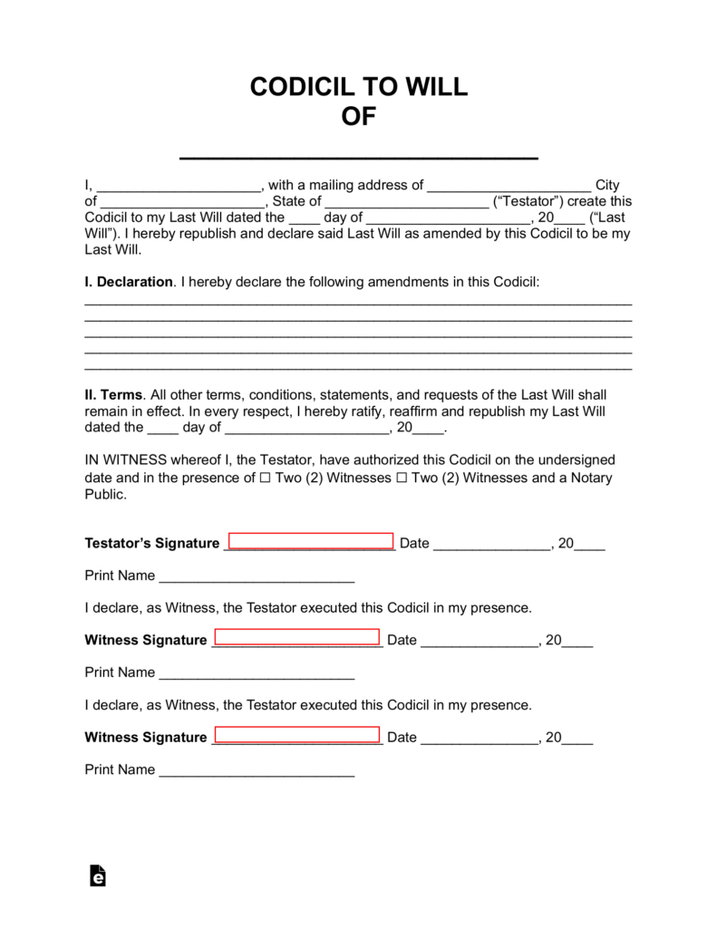 Free Codicil To Will Form Pdf | Word – Eforms Pertaining To Free Printable Codicil Form Free Codicil To Will Form Pdf | Word – Eforms Pertaining To Free Printable Codicil Form