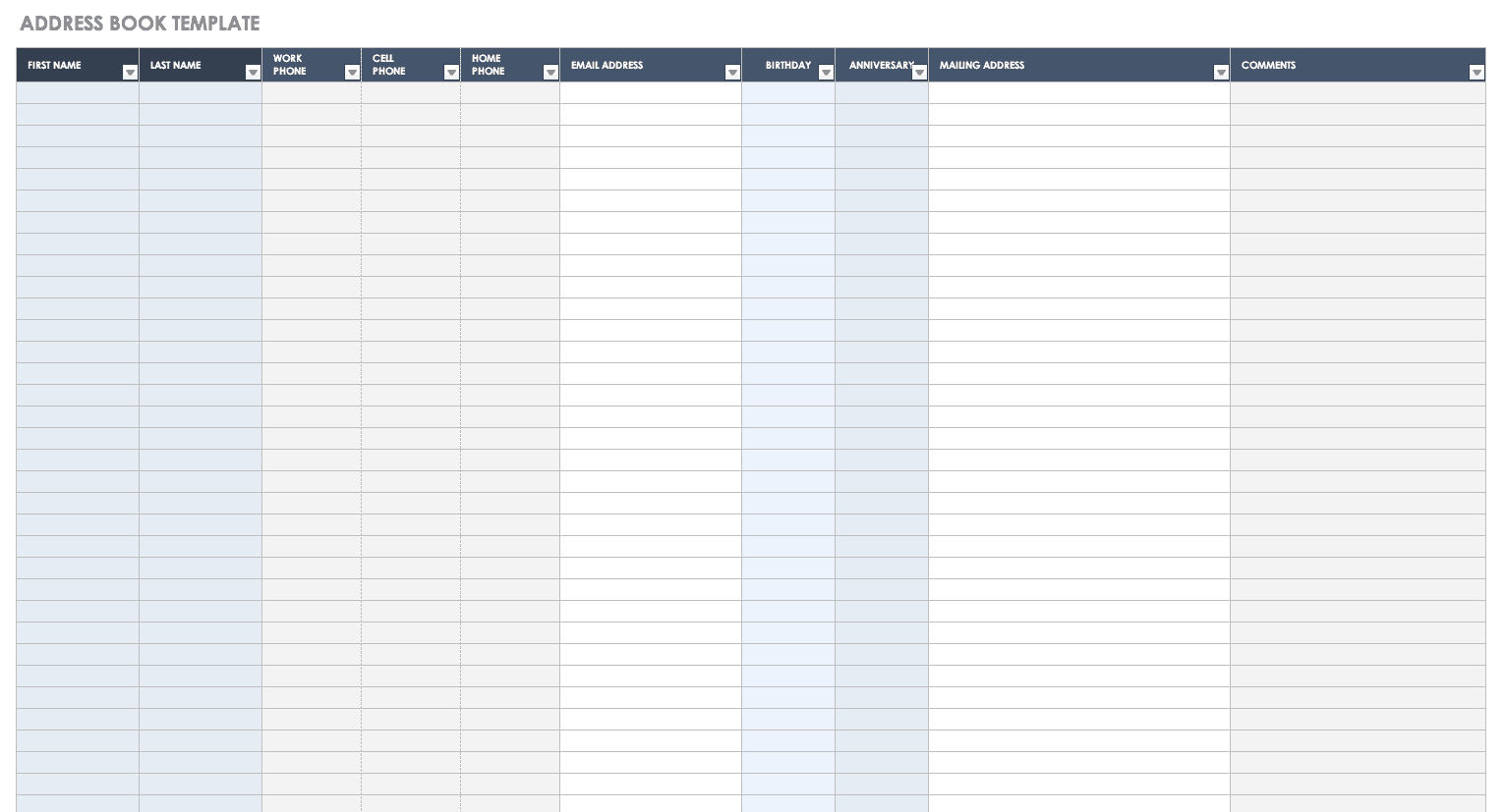 Free Contact List Templates | Smartsheet within Free Printable Address Book Software