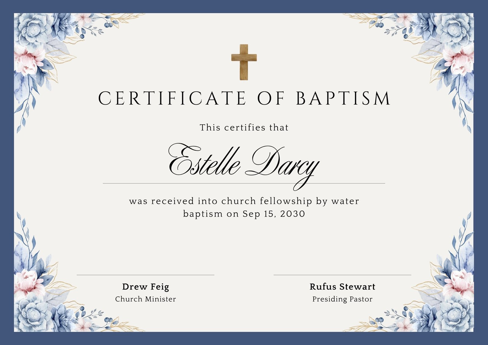 Free Custom Printable Baptismal Certificate Templates | Canva with regard to Free Online Printable Baptism Certificates